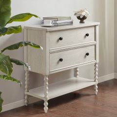 Natural Elegance Antique Cream Wood 2 Drawer Accent Chest