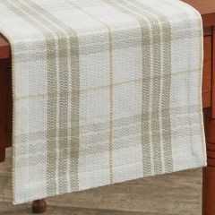 Natural Farmhouse Plaid Table Runner
