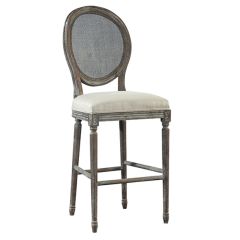 Natural Farmhouse Rattan Back Bar Stool