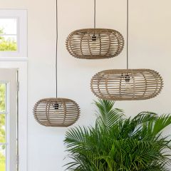 Natural Farmhouse Rattan Pendant Light