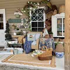 Natural Farmhouse Scalloped Jute Area Rug
