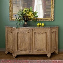 Natural Finish Granite Top Sideboard Cabinet