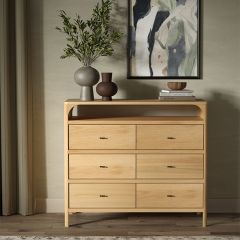 Natural Oak 6 Drawer Dresser