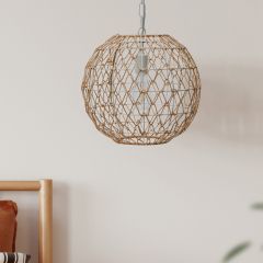 Natural Paper Rope Globe Pendant Light