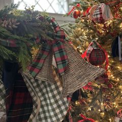 Natural Rattan Christmas Bells Set of 2