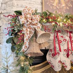 Natural Rattan Christmas Bells Set of 2