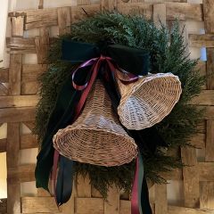 Natural Rattan Christmas Bells Set of 2