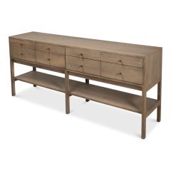 Natural Rustic 8 Drawer Console Table | SHIPS FREE