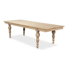 Natural Turned Leg Wood Dining Table