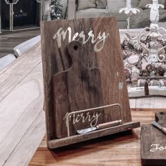Natural Wood and Metal Merry Book Stand