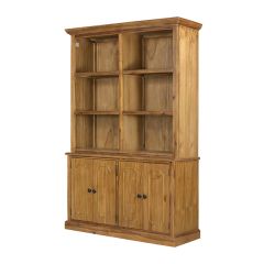 Natural Wood Double Bookshelf Cabinet | SHIPS FREE