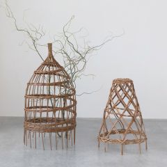 Natural Woven Basket Garden Cloche Set of 2