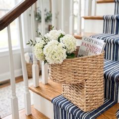 Natural Woven Oval Stair Basket