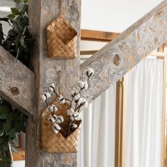 Natural Woven Rattan Wall Baskets Set of 2