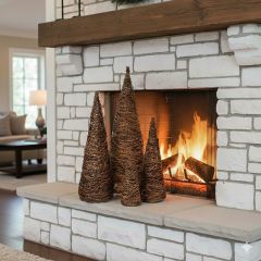 Natural Woven Vine Tree Set of 4