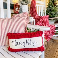 Naughty Nice Christmas Accent Pillow