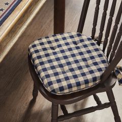 Navy Buffalo Plaid Chair Cushion
