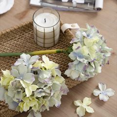 Nearly Real Blue Tinged Hydrangea Stem Set of 6