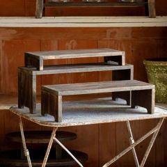 Nesting Rectangle Wood Riser Set of 3