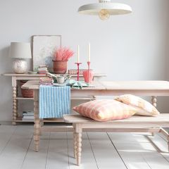 Neutral Beauty Turned Leg Expandable Dining Table | SHIPS FREE
