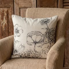 Neutral Floral Accent Pillow
