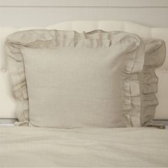 Neutral Linen Ruffled Euro Sham