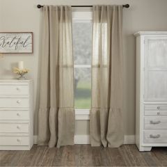 Neutral Linen Ruffled Panel Set of 2