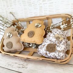 Neutral Patterned Fabric Beehive Set of 3