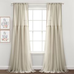 Neutral Tulle Skirted Window Panel Set of 2