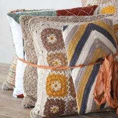 Nice and Natural Crocheted Wool Accent Pillow