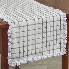 Nice and Natural Plaid Ruffled Table Runner
