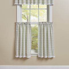 Nice and Natural Plaid Ruffled Tier Curtain Panel Set of 2