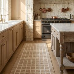 Nice and Neutral Square Pattern Beige/Ivory Area Rug