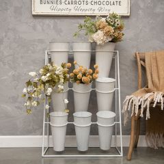 Nine Bucket Metal Flower Stand