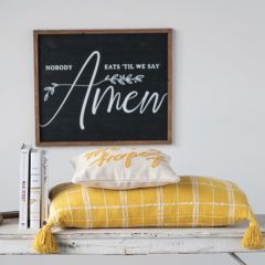 Nobody Eats Til We Say Amen Framed Wall Decor