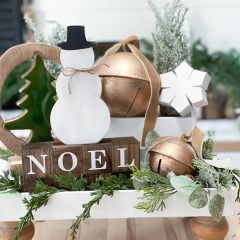 Noel Block Sign with Snowman Tabletop Decor