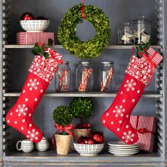 Nordic Christmas Embroidered Stocking