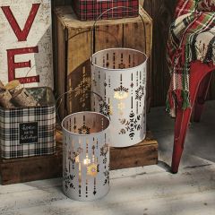 Nordic Snowflake Cutout Lantern Set of 2