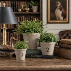Numbered Wood Pot Planters Set of 3