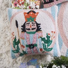 Nutcracker Wool Hooked Square Accent Pillow