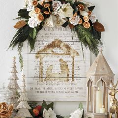 O Holy Night Nativity Wood Wall Art