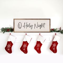 O Holy Night Simple White Framed Wall Sign