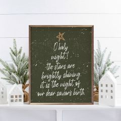 O Holy Night Tree Green Framed Sign