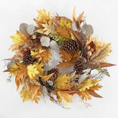 Oak Leaf and Eucalyptus Fall Wreath