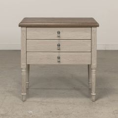 Oak Top 3 Drawer Side Table