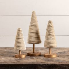 Oatmeal Velvet Wrapped Cone Tree