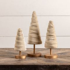 Oatmeal Velvet Wrapped Cone Tree