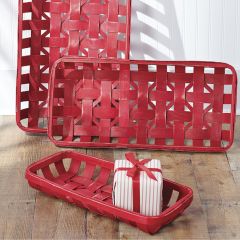 Oblong Distressed Tobacco Basket Set of 3