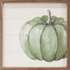 Off Set Green Pumpkin Framed Wall Art