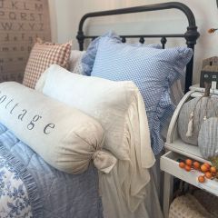 Off White Long Ruffle Velvet Accent Pillow